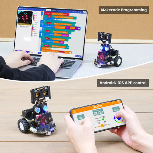 AI Vision Robot Nexbit, micro:bit Programming Educational Robot, Support WonderCam Smart Vision Module (Nextbit Smart Traffic Kit with microbit )