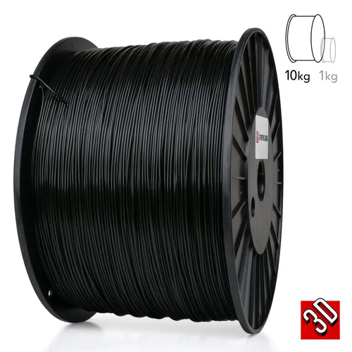 Black 10kg Standard PETG 3D Printer Filament - 1.75mm Diameter