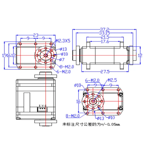 FeeTech 6V 4.5 Kg 360° Magnetic Encoders Double Shaft Serial