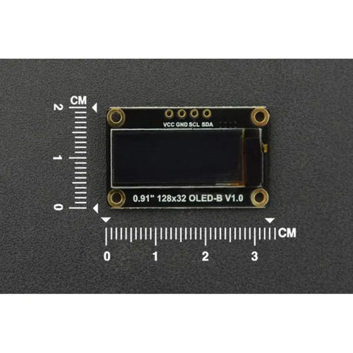 Fermion: Monochrome 0.91” 128x32 I2C OLED Display (Breakout)