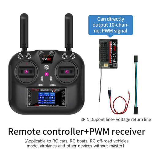 HOT RC 2.4G RC 10CH Transmitter FHSS and SBUS/PWM receiver For Drone and Smart Car--With PWM receiver