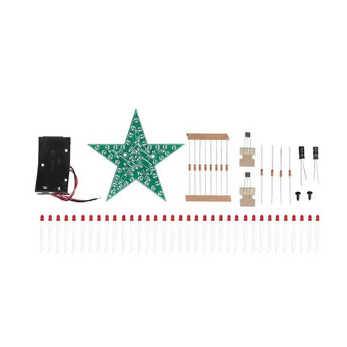 Flashing Red LED Star Soldering Kit