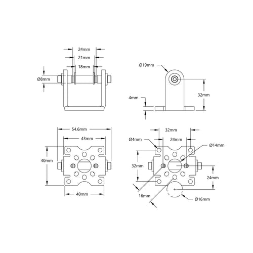 GoBILDA Mounting Bracket for Heavy Duty Linear Actuator