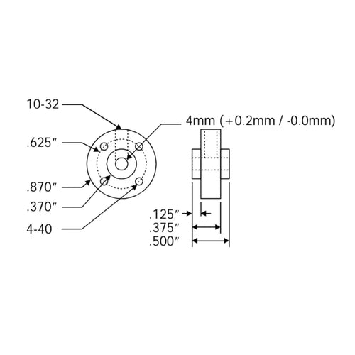 Lynxmotion HUB-03 Universal Hub - 4mm (pair)