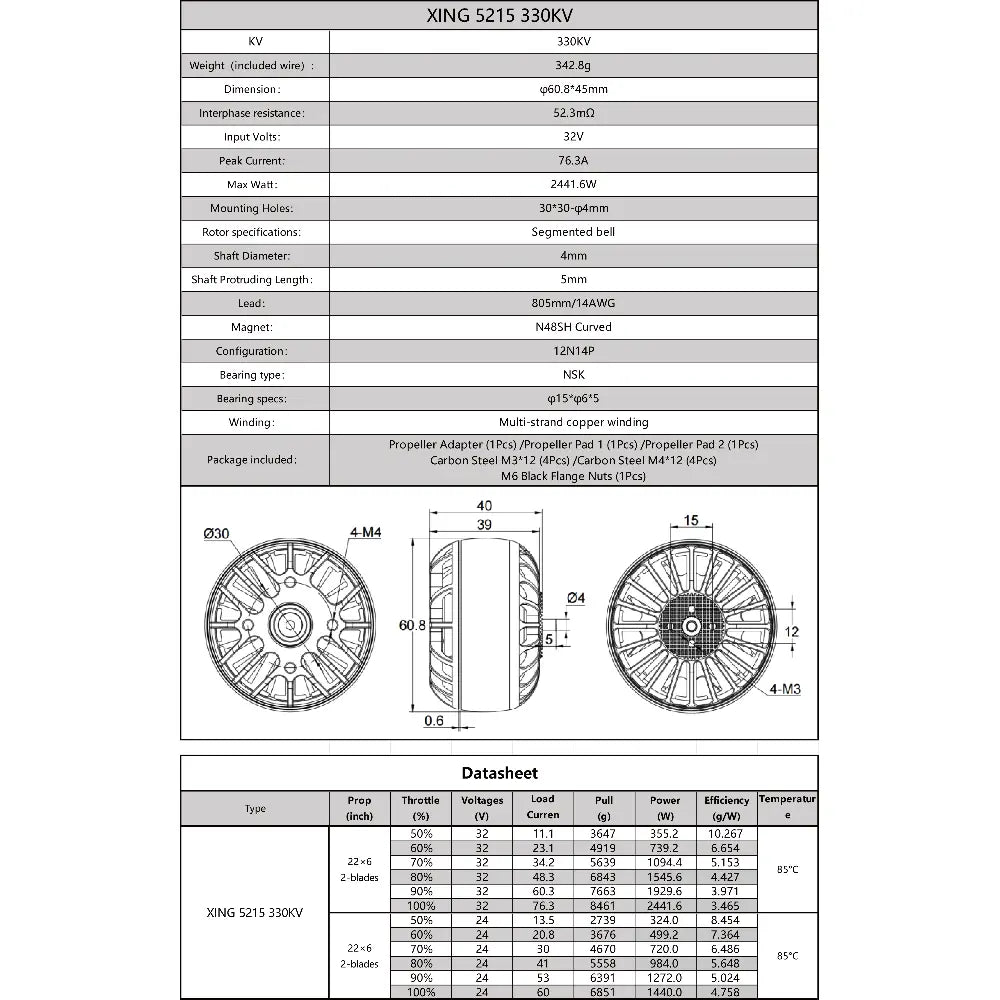 iFlight XING 5215 X-Class Motor 330KV