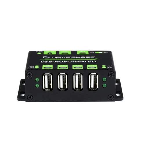 Industrial Grade USB HUB, 4x USB 2.0 Ports, Switchable Dual Hosts US Plug