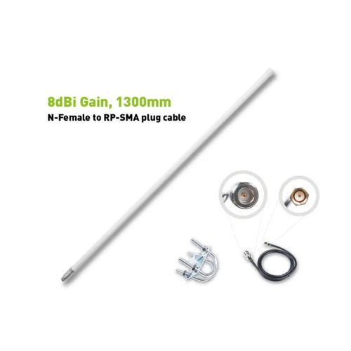 LoRa Fiberglass Antenna, 858-878MHz, 8dBi, 1300mm