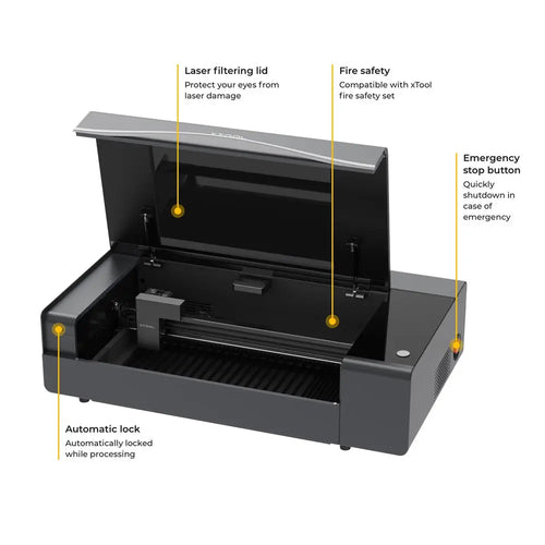 xTool P2 55W Desktop CO2 Laser Cutter & Fire Safety Set