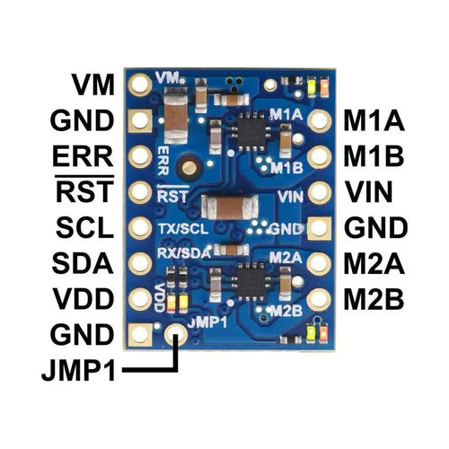 Motoron M2T550 Dual I2C Motor Controller (Header Pins Soldered)