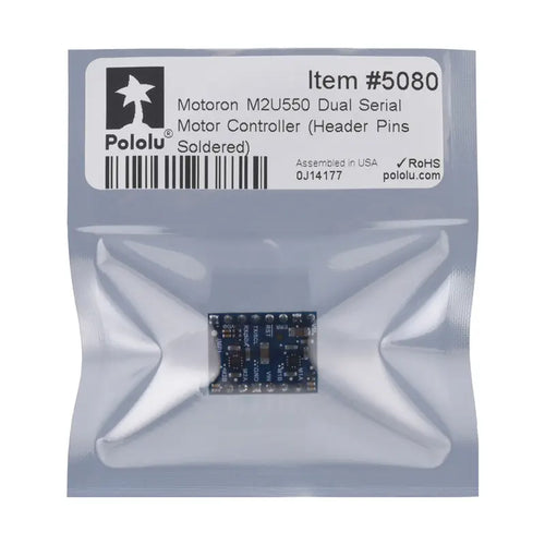 Motoron M2U550 Dual Serial Motor Controller (Header Pins Soldered)