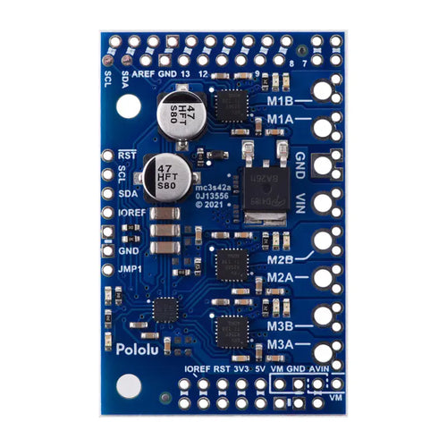 Motoron M3S256 Triple Motor Controller Shield Kit for Arduino (w/ Connectors)