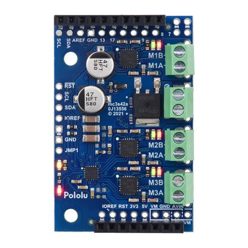 Motoron M3S256 Triple Motor Controller Shield Kit for Arduino (w/ Connectors)