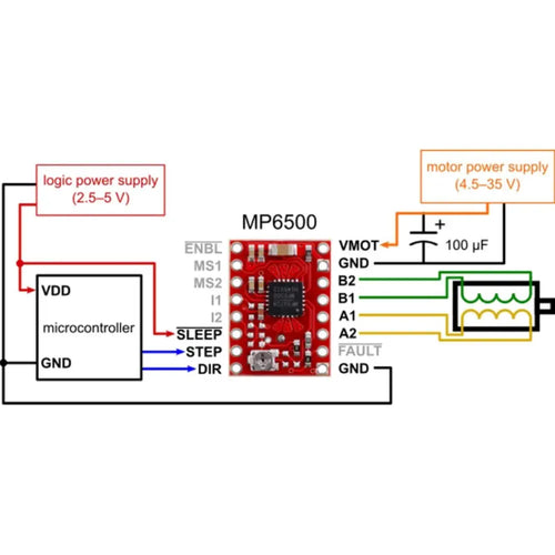 MP6500 Stepper Motor Driver Carrier (Digital Current Control)