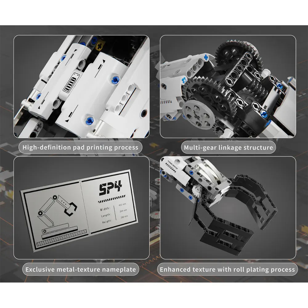 Multi-Axis STEM Collaborative Mechanical Arm Brick Construction Kit