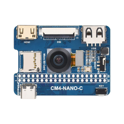 Waveshare Nano Base Board (C) for RPi CM4, Onboard 8MP Camera