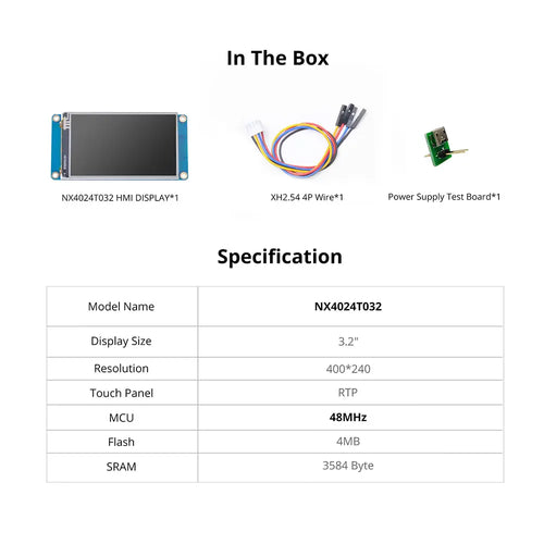 Nextion 3.2” Basic Series HMI TFT LCD Touch Display Module (NX4024T032)