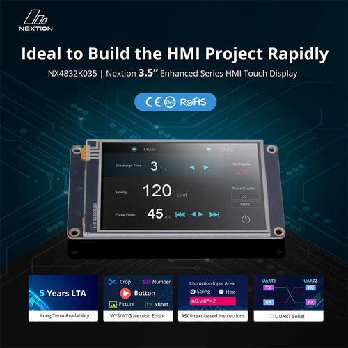 Nextion 3.5” Enhanced Series HMI Touch Display (NX4832K035)