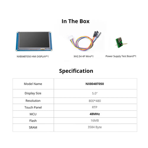 Nextion 5.0” Basic Series HMI Touch Display (NX8048T050)