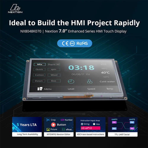 Nextion 7.0” Enhanced Series HMI Touch Display (NX8048K070)