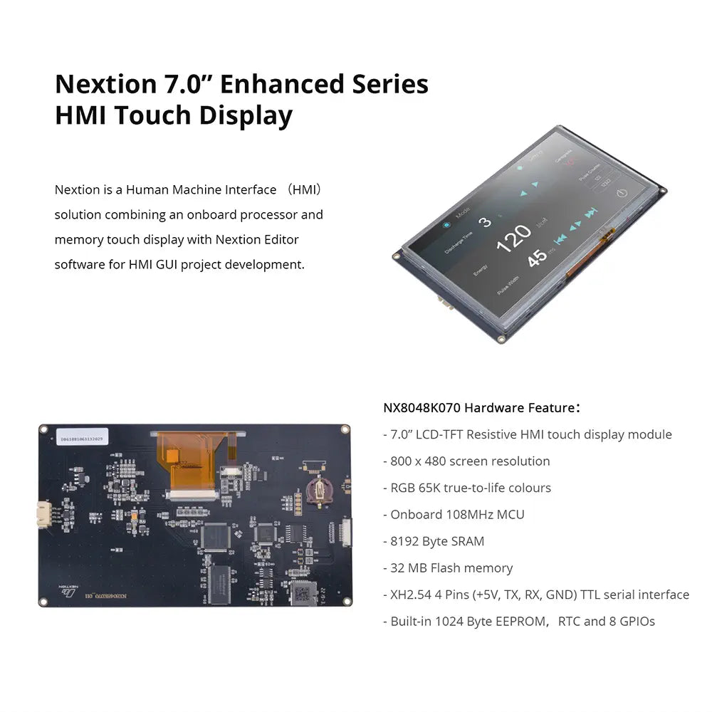 Nextion 7.0” Enhanced Series HMI Touch Display (NX8048K070)