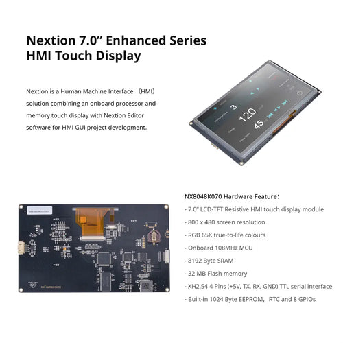 Nextion 7.0” Enhanced Series HMI Touch Display (NX8048K070)