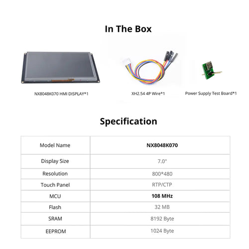 Nextion 7.0” Enhanced Series HMI Touch Display (NX8048K070)