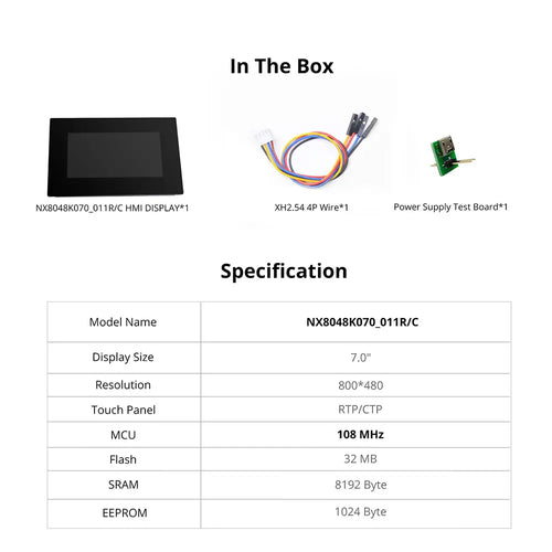 Nextion 7.0” Intelligent Series HMI Touch Display - No Enclosure (NX8048P070-011R)