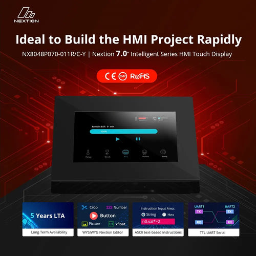 Nextion 7.0” Intelligent Series HMI Touch Display w/ Enclosure (NX8048P070-011R-Y)