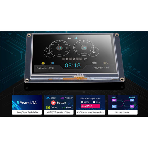 Nextion NX4827K043 4.3-Inch Enhanced Series HMI Resistive Touch Display