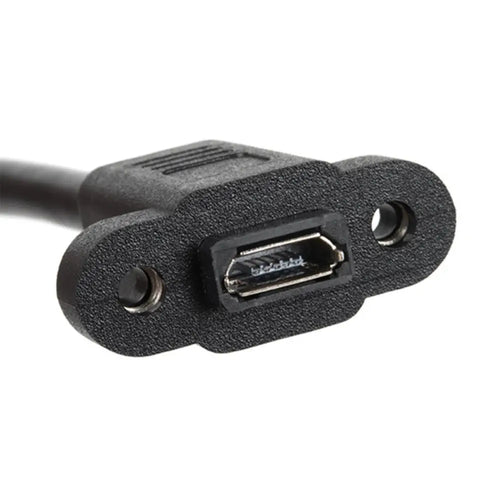 Panel Mount USB Micro-B Extension Cable (6 Inches)