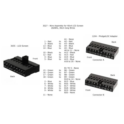 Phidgets LCD Cable (for 40x4 Screen)