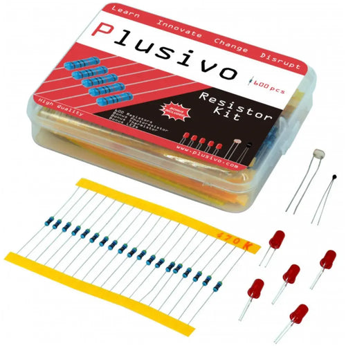 Plusivo Resistor Assortment Kit - 10-1M Ohms (600pcs)