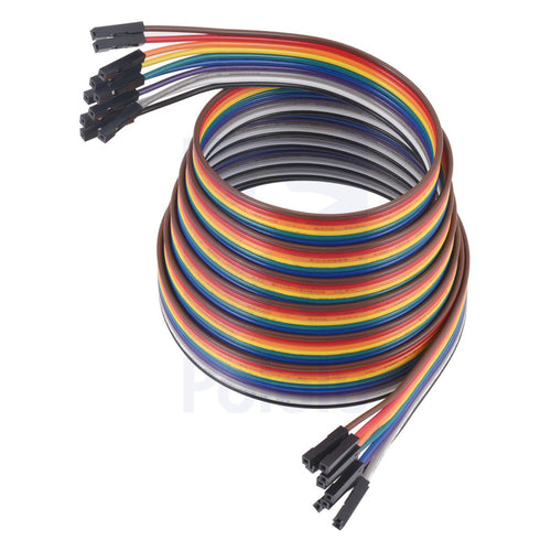 Pololu 10-Color Female-to-Female Premium Jumper Wires, 60" Ribbon Cable (150 cm)