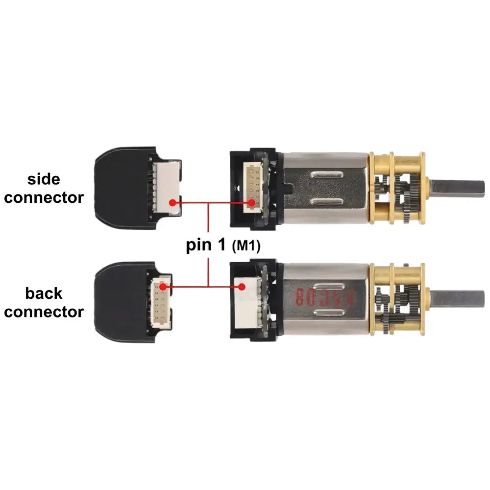 Pololu 10:1 Micro Metal Gearmotor HPCB 12V w/ 12 CPR Encoder, Back Connector