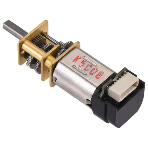 Pololu 210:1 Micro Metal Gearmotor HP 6V w/ 12 CPR Encoder, Back Connector