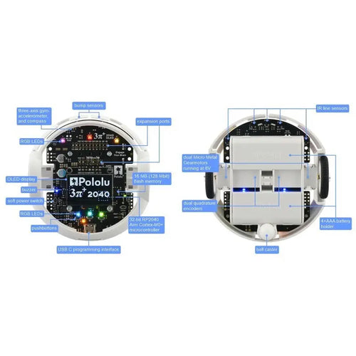 Pololu 3pi+ 2040 Robot - Hyper Edition (15:1 HPCB Motors), Assembled