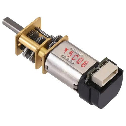 Pololu 75:1 Micro Metal Gearmotor MP 6V w/ 12 CPR Encoder, Side Connector