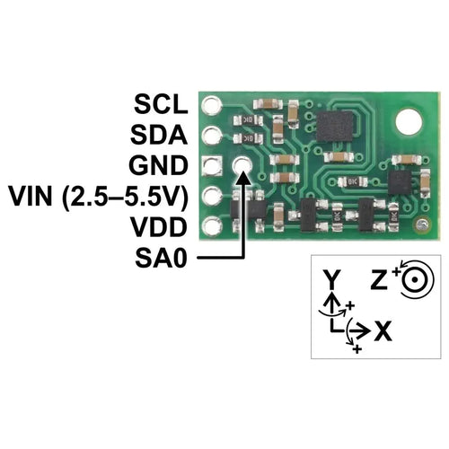 Pololu MinIMU-9 v6: Compact 3-Axis Gyro, Accelerometer, & Magnetometer