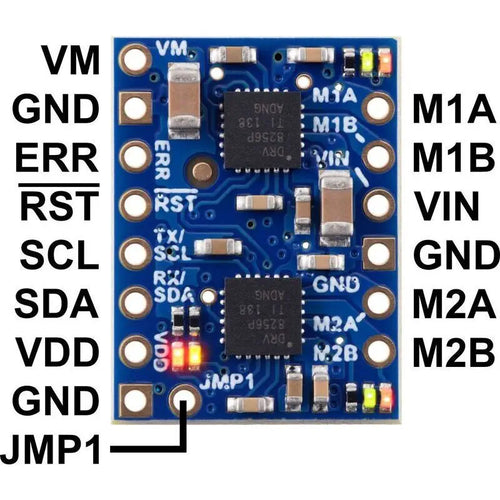 Pololu Motoron M2T256 Dual I2C Motor Controller (Header Pins Soldered)