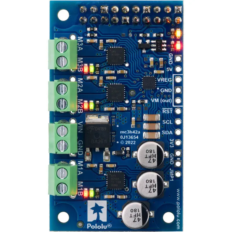 Pololu Motoron M3H256 Triple Motor Controller for Raspberry Pi (w/ Connectors)