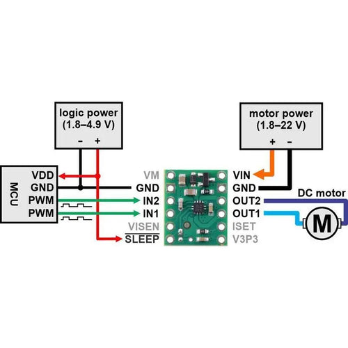 Pololu MP6550 Single Brushed DC Motor Driver Carrier