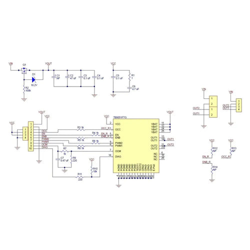 Pololu TB9051FTG 2.6A Single Brushed DC Motor Driver Carrier