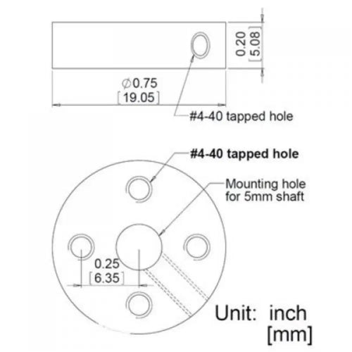 Pololu Universal Aluminum 5mm Mounting Hub (4-40)