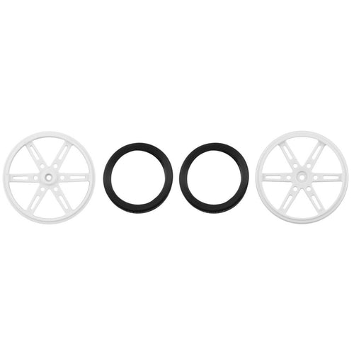Pololu Wheel Pair for Standard Servo Splines (25T, 5.8mm) 70x8mm (White)