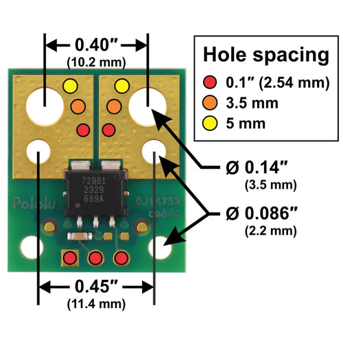 Pololu ACS72981LLRATR-100B3 Current Sensor Compact Carrier -100A to +100A, 3.3V