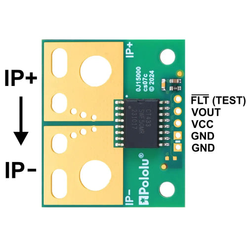 Pololu CT432-HSWF50DR TMR Current Sensor Large Carrier 0A to 50A, 5V