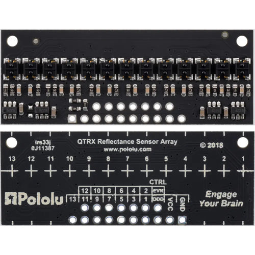 Pololu QTRX-HD-13RC Reflectance Sensor Array: 13-Channel, 4mm Pitch, RC Output, Low Current