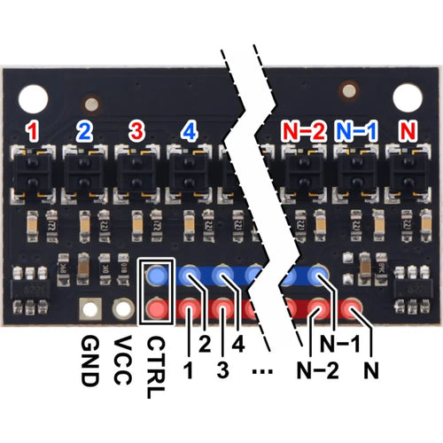 Pololu QTRX-HD-13RC Reflectance Sensor Array: 13-Channel, 4mm Pitch, RC Output, Low Current