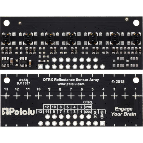 Pololu QTRX-MD-07A Reflectance Sensor Array: 7-Channel, 8mm Pitch, Analog Output, Low Current
