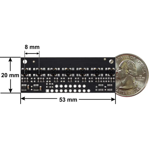 Pololu QTRX-MD-07A Reflectance Sensor Array: 7-Channel, 8mm Pitch, Analog Output, Low Current